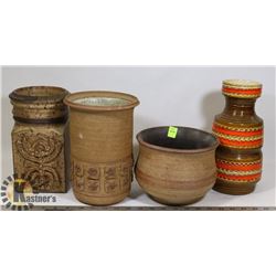 LOT OF 4 DECORATIVE POTTERY