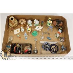 FLAT COLLECTABLE MINIATURES, WATCHES & JEWELRY