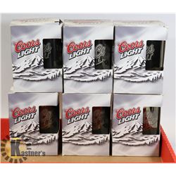 BOX OF 6 COORS LIGHT GLASSES
