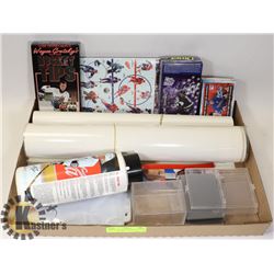 FLAT OF ASSORTED GRETZKY, CARD SUPPLIES AND