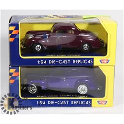 LOT OF 2 FORD 1940S 1:24 SCALE DIE CAST CARS
