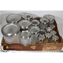 FLAT OF GLASS CANNISTERS