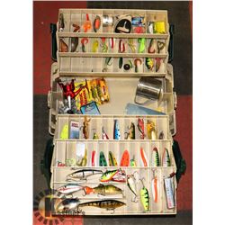 LARGE PLANO FISHING TACKLE BOX FULL OF