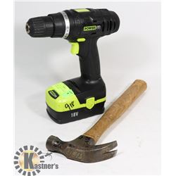 POWER IT 18VOLT CORDLESS DRILL AND HAMMER