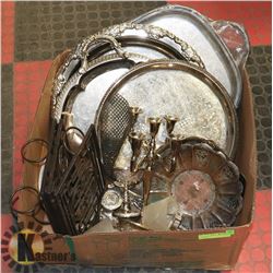 LARGE BOX FULL OF DECORATIVE PLATTERS,