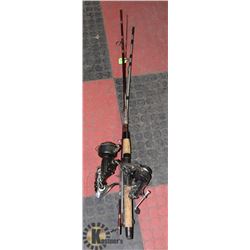 LOT OF  2 FISHING RODS & 3 REELS