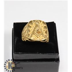 MASONIC RING WITH STONE IMPRESSION, SIZE13