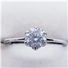 Image 1 : 2) 14K WHITE GOLD DIAMOND SOLITAIRE RING,