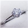 Image 2 : 2) 14K WHITE GOLD DIAMOND SOLITAIRE RING,