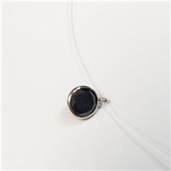 9) 14K WHITE DIAMOND BLACK DIAMOND NECKLACE,