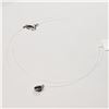 Image 3 : 9) 14K WHITE DIAMOND BLACK DIAMOND NECKLACE,
