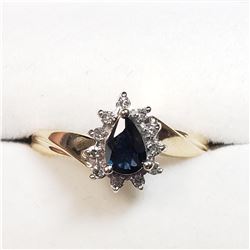 10) 10K YELLOW & WHITE GOLD SAPPHIRE & DIAMOND