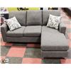 Image 1 : NEW GREY FABRIC 78" REVERSIBLE CHAISE LOUNGE SOFA.