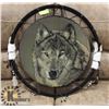 Image 1 : LARGE WOLF DREAM CATCHER W/ FEATHERS &