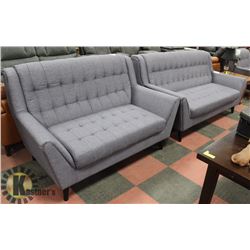 NEW GREY FABRIC SOFA 81", LOVESEAT 64", CHAIR 41.5