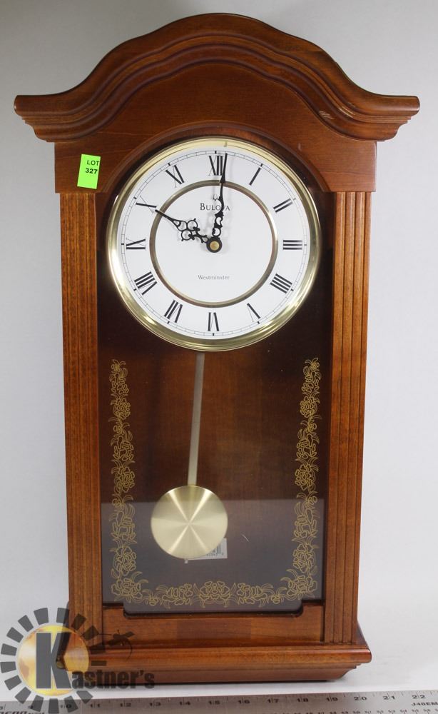 BULOVA WESTMISTER CHIME & WALL CLOCK, SLIGHT Kastner Auctions