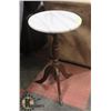 Image 1 : VINTAGE WOOD AND GRANITE TOP END TABLE