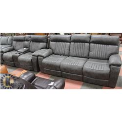 CHARCOAL FABRIC ELECTRIC RECLINING SOFA  88" AND