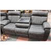 Image 2 : CHARCOAL FABRIC ELECTRIC RECLINING SOFA  88" AND