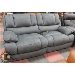 GREY FABRIC ELECTRIC RECLINING SOFA  80"