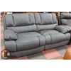 Image 1 : GREY FABRIC ELECTRIC RECLINING SOFA  80"