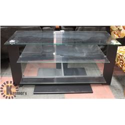 GLASS & METAL BIG SCREEN TV STAND WITH COMPONENT