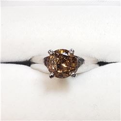 25) 14K WHITE GOLD DIAMOND RING,