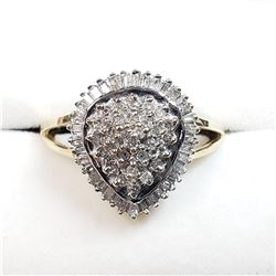 16) 10K YELLOW & WHITE GOLD DIAMOND RING,