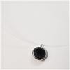 Image 1 : 11) 14K WHITE GOLD BLACK DIAMOND NECKLACE,