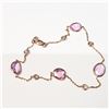 Image 1 : 17) 14K ROSE GOLD PINK SAPPHIRE & DIAMOND BRACELET