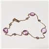 Image 2 : 17) 14K ROSE GOLD PINK SAPPHIRE & DIAMOND BRACELET