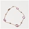 Image 3 : 17) 14K ROSE GOLD PINK SAPPHIRE & DIAMOND BRACELET