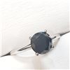 Image 2 : 21) 10K WHITE GOLD BLACK DIAMOND SOLITAIRE RING,