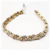 Image 1 : 15) 10K YELLOW & WHITE GOLD DIAMOND BRACELET