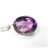 Image 1 : 14) 14K WHITE GOLD AMETHYST PENDANT WITH CHAIN,