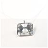 Image 1 : 12) 14K WHITE GOLD AQUAMARINE PENDANT NECKLACE,