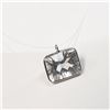 Image 2 : 12) 14K WHITE GOLD AQUAMARINE PENDANT NECKLACE,