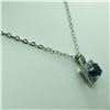 Image 3 : 6) 14K WHITE GOLD BLUE DIAMOND PENDANT WITH 10K