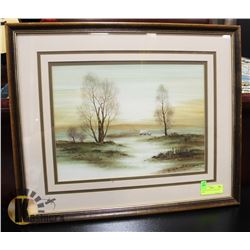 23 X 20 FRAMED WINTER SCENE PRINT