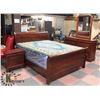 Image 1 : DARK WOOD QUEEN BEDROOM SUITE, INCLUDES