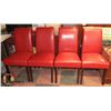 Image 1 : SET OF 4 NEW RED LEATHERETTE TABLE CHAIRS