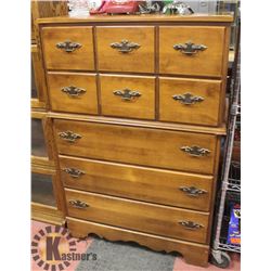 VINTAGE MAPLE 5 DRAWER TALLBOY CHEST OF DRAWERS