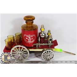 VINTAGE FIRE DEPARTMENT MUSICAL DECANTER SET