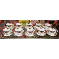 SET OF 12 ROYAL ALBERT OLD COUNTRY ROSES BONE
