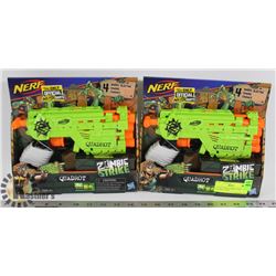 LOT OF 2 NERF ZOMBIE STRIKE QUADROT GUNS