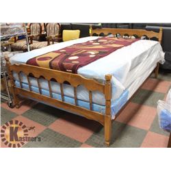WOOD DOUBLE MAPLE HEADBOARD & FOOTBOARD WITH