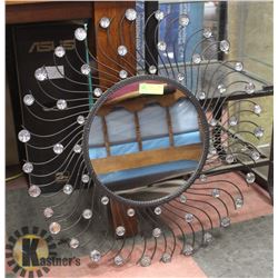 DECORATIVE METAL MIRROR, 28" DIAMETER