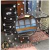 Image 1 : DECORATIVE METAL MIRROR, 28" DIAMETER