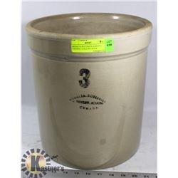 MEDALTA POTTERIES ALBERTA CANADA 3 GALLON CROCK