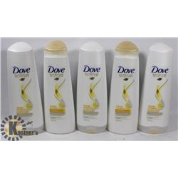 BAG OF 5 BOTTLES DOVE SHAMPOO & CONDITIONER